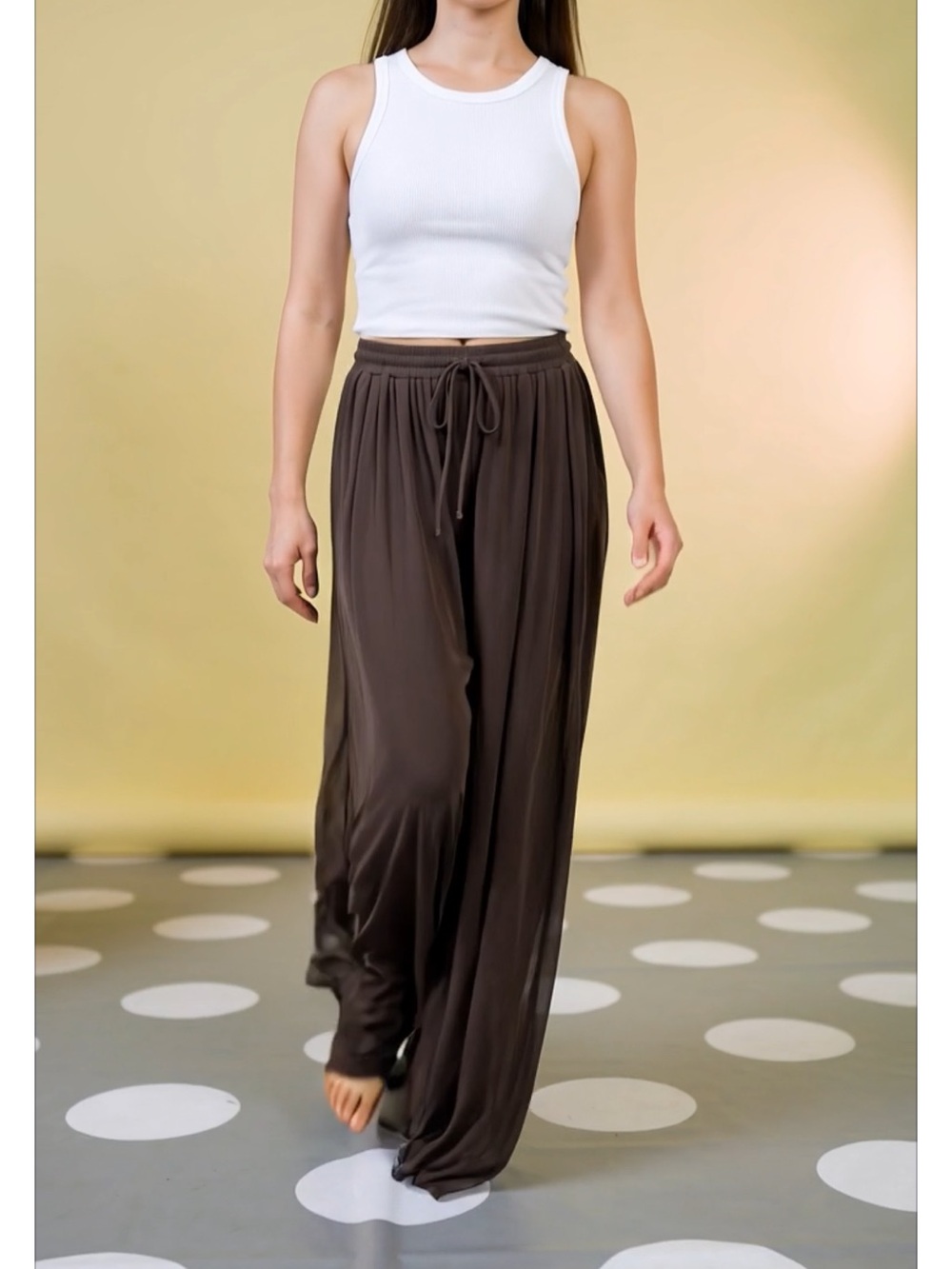 Muse Black Wide-Leg Drawstring Lounge Pants